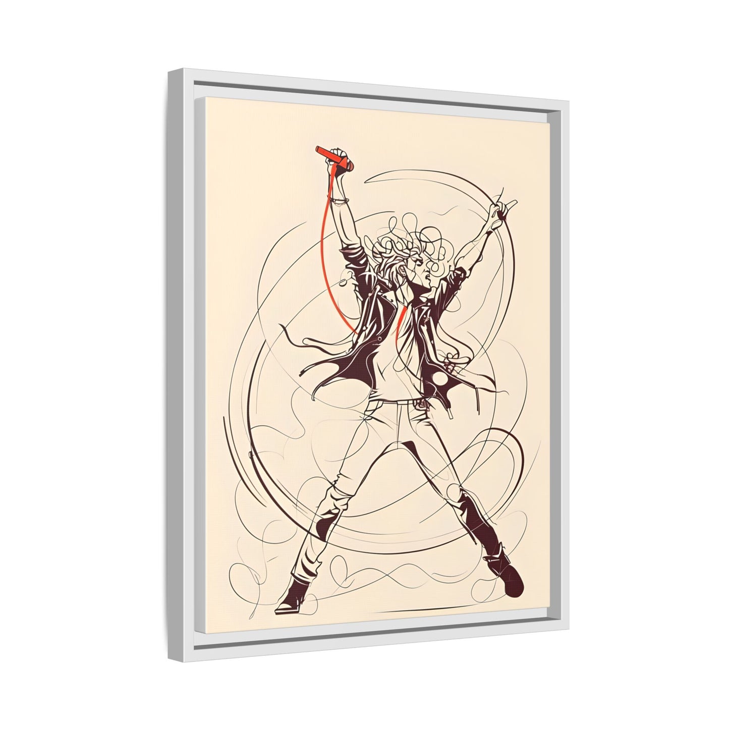 Rock Star Matte Canvas Wall Art - Framed Multi-color Music Print