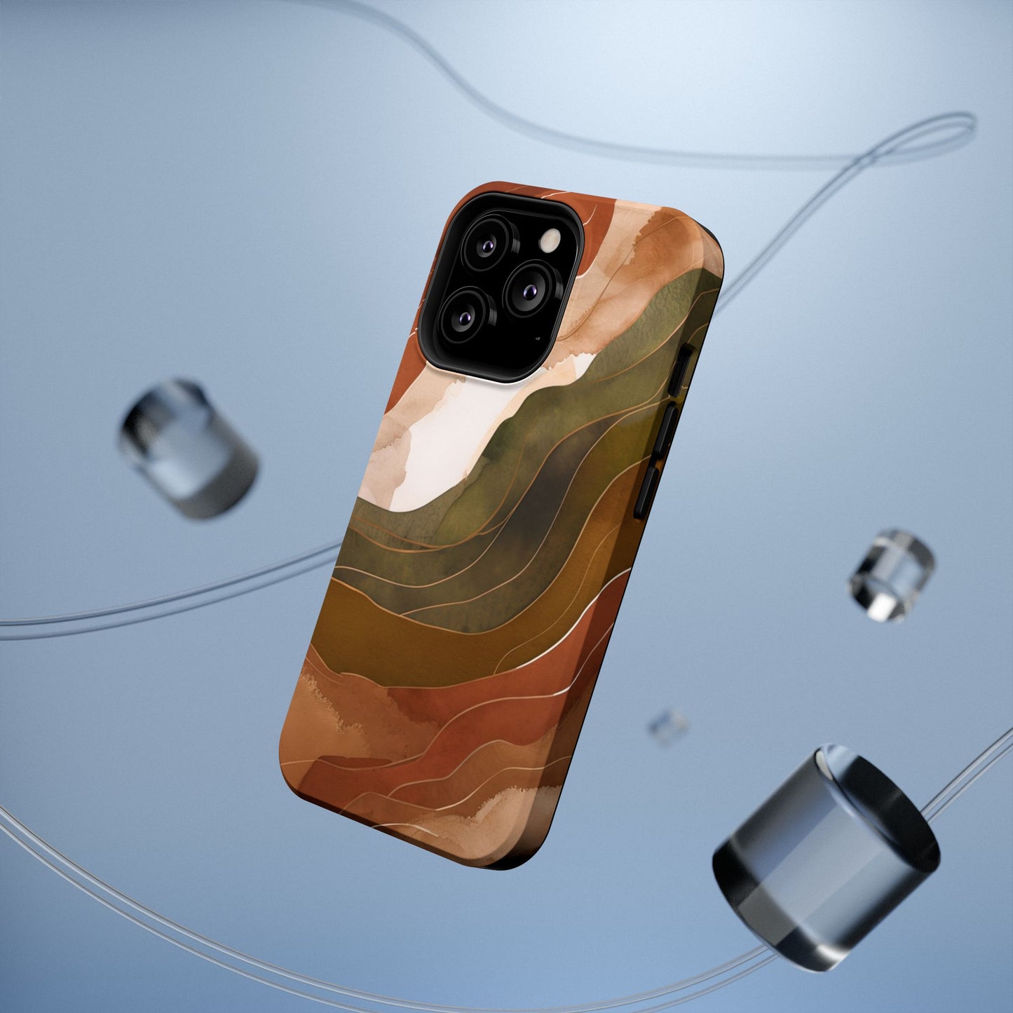Stylish Impact-Resistant Phone Case - Abstract Earthy Design