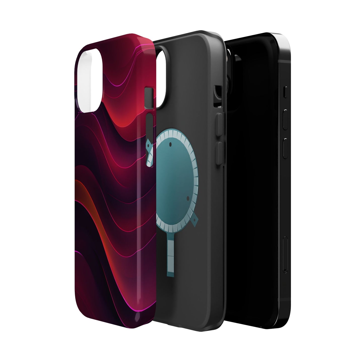 Abstract Wavy Design - Vibrant Magnetic Tough Case for iPhone
