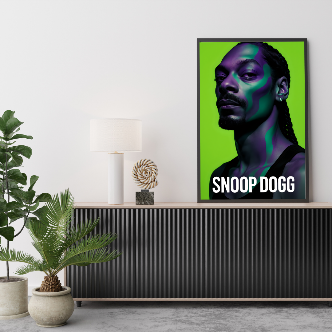 Stylized Portrait Of Snoop Dogg In Vibrant Pop Art