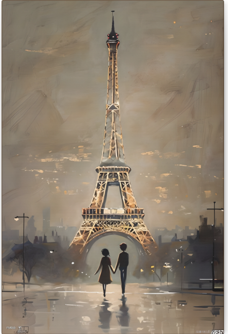 Romantic Evening Stroll Under The Illuminated Eiffel Tower