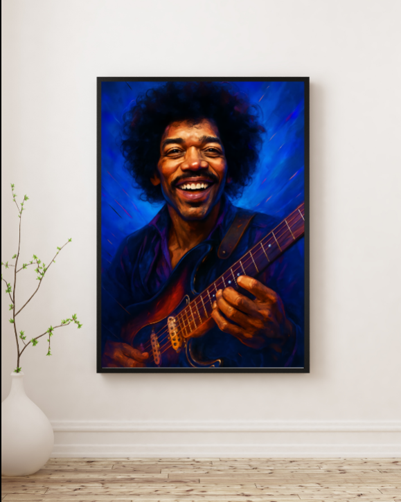 Jimi Hendrix Playing the Guitar Art Print