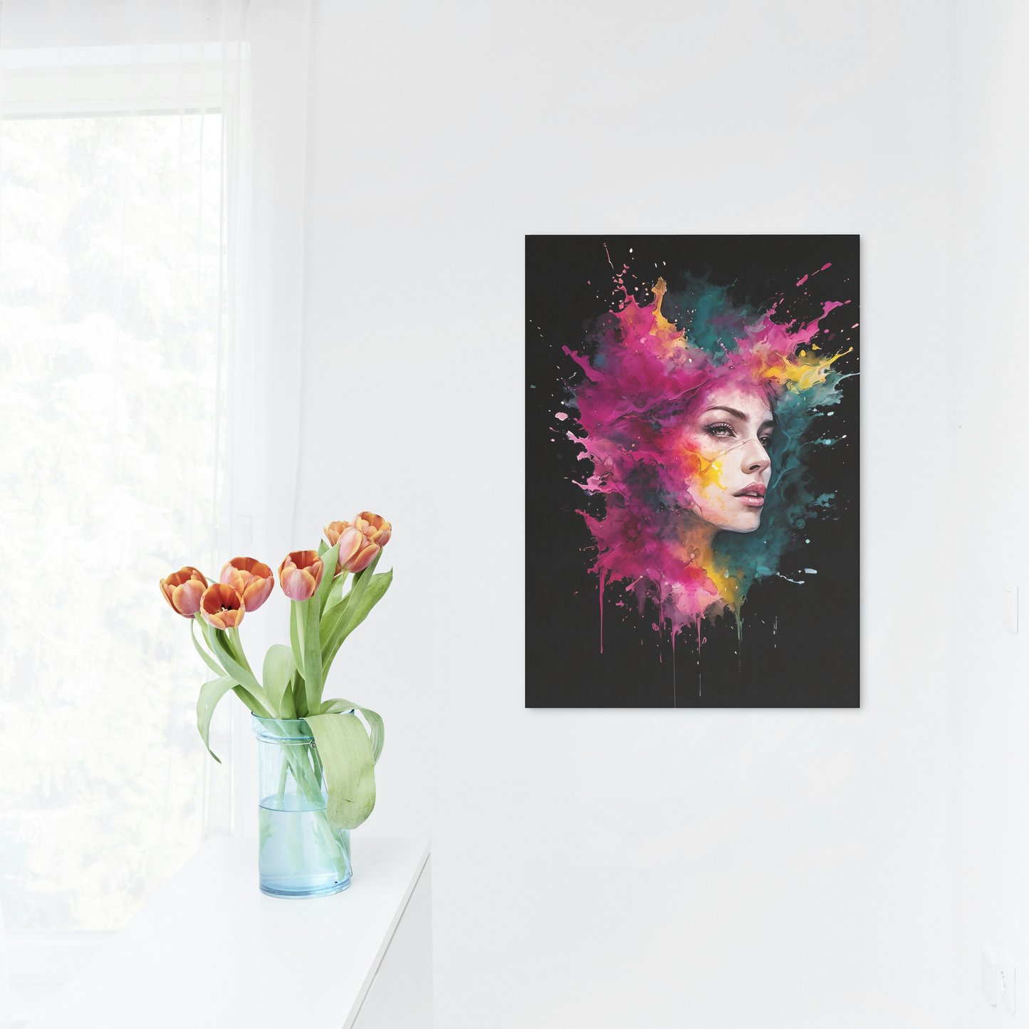 Abstract Splash Face Wall Print