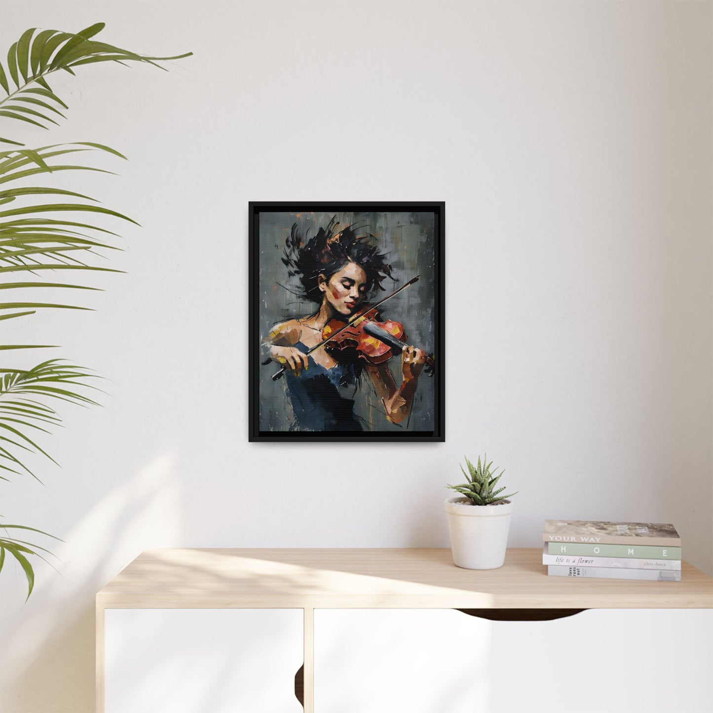 Dynamic Violinist Performance Portrait Print