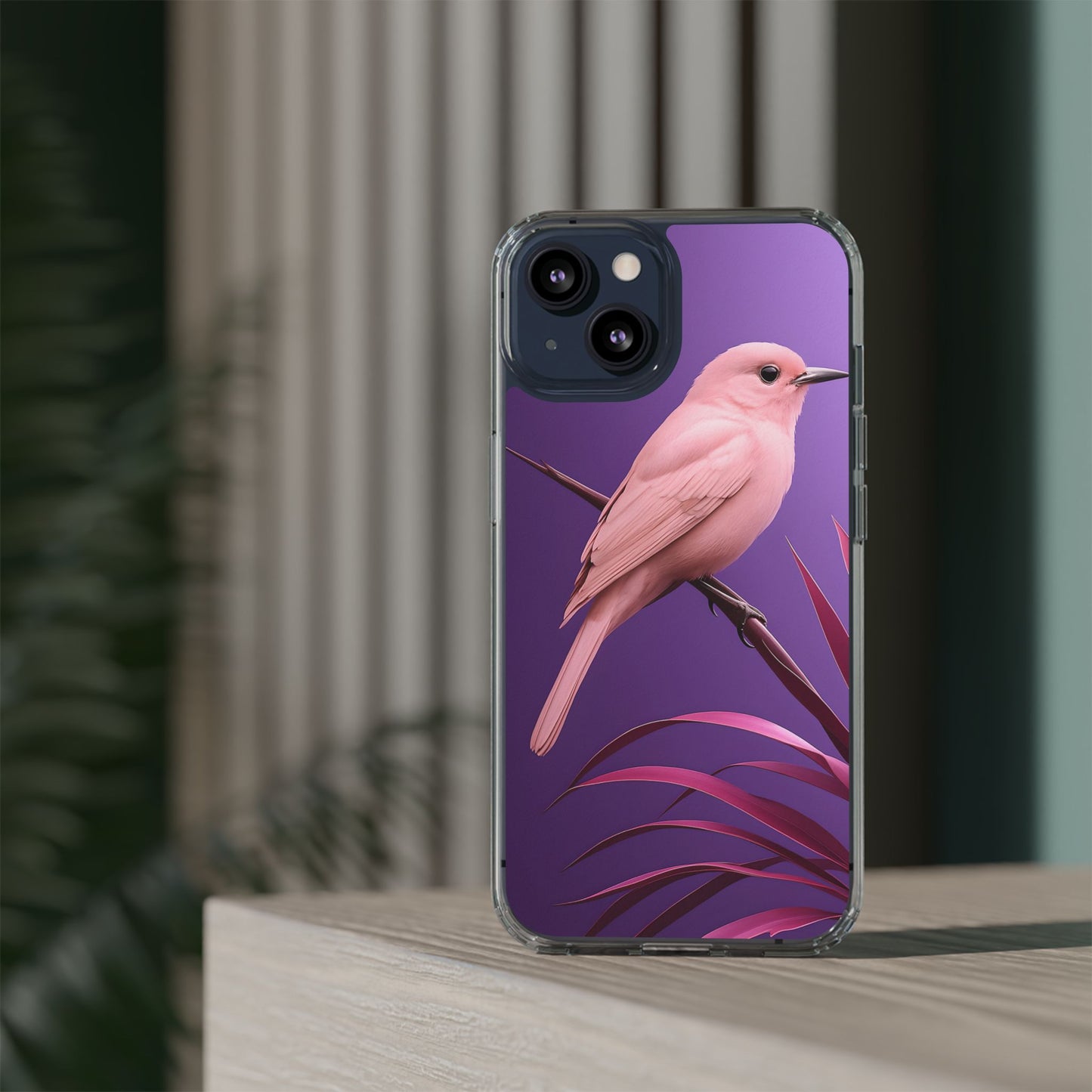 Pink Bird Clear Phone Case