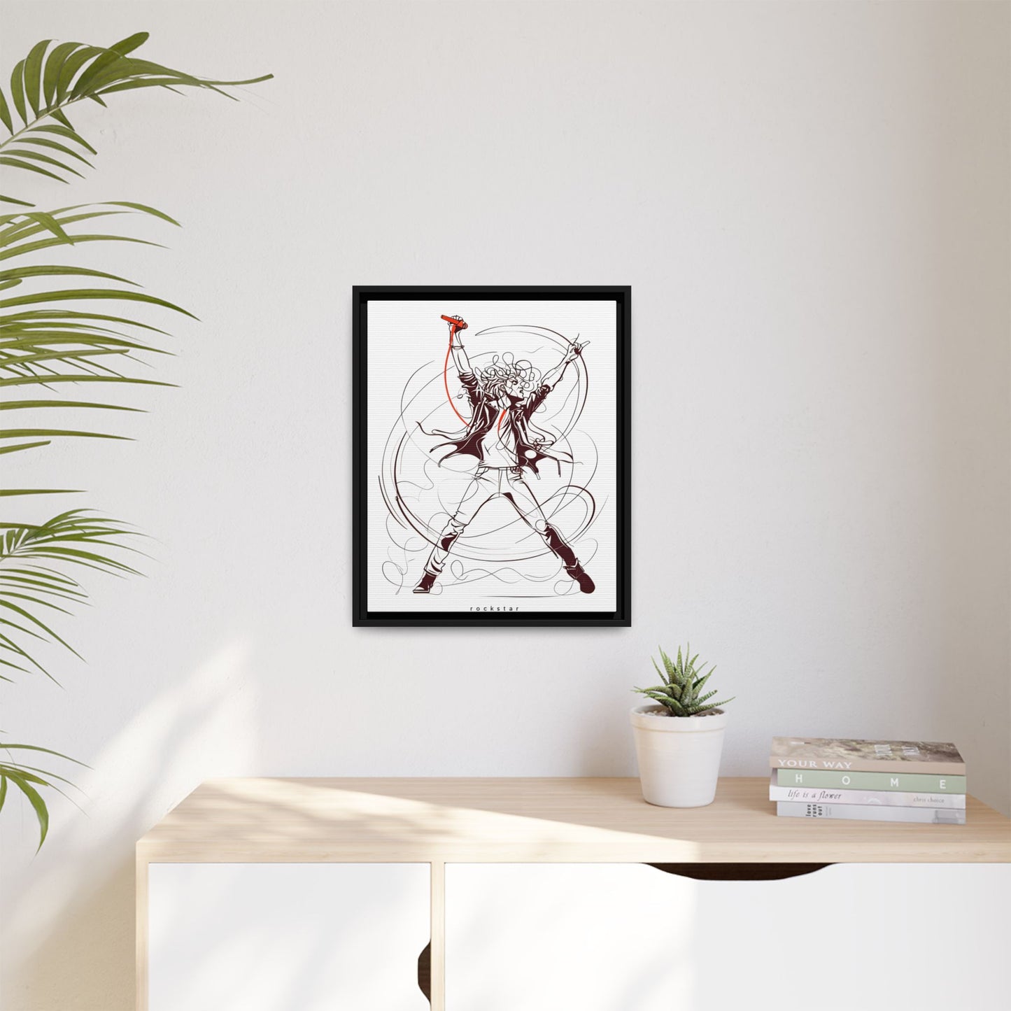 Minimalist Design a Rockstar, Matte Frame Print