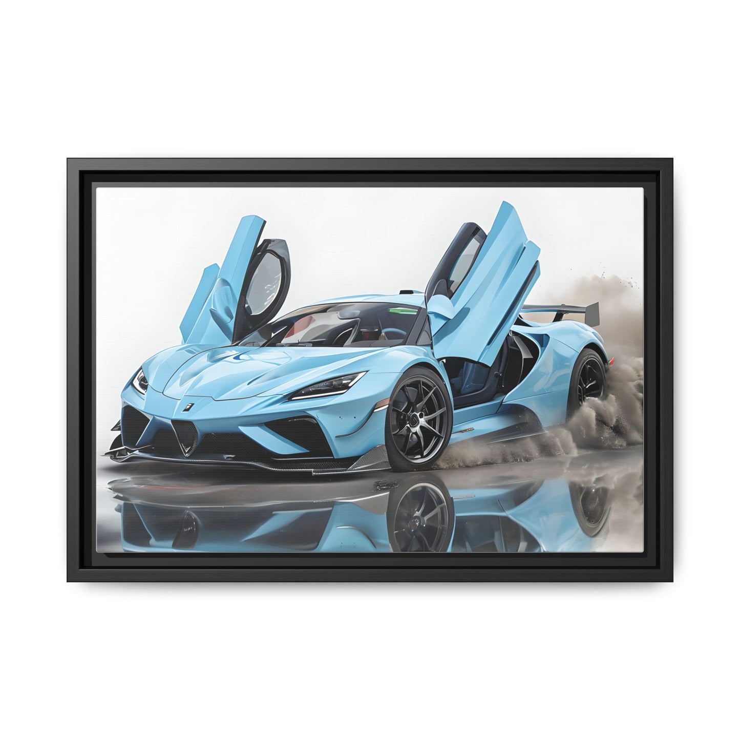 Light Blue Supercar Framed Automotive