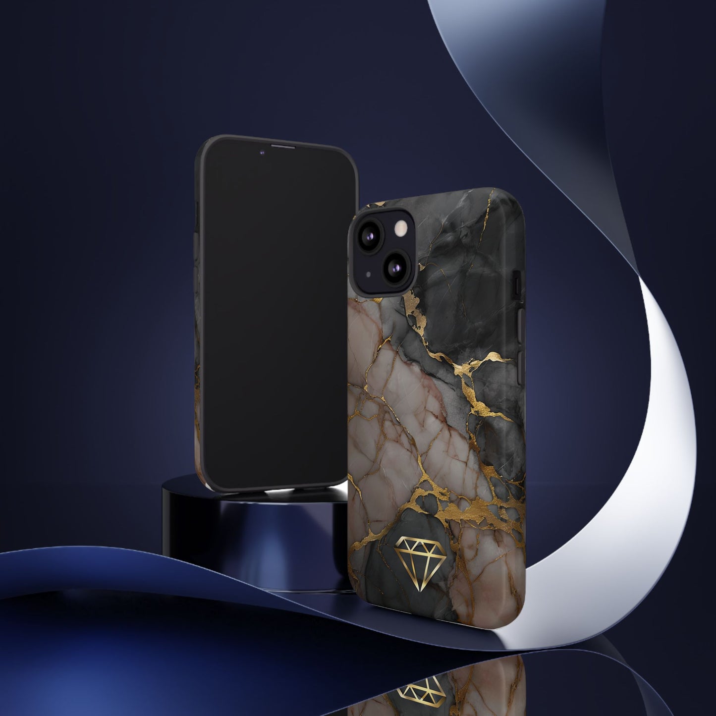 Elegant Marble Phone Case with Gold Accent