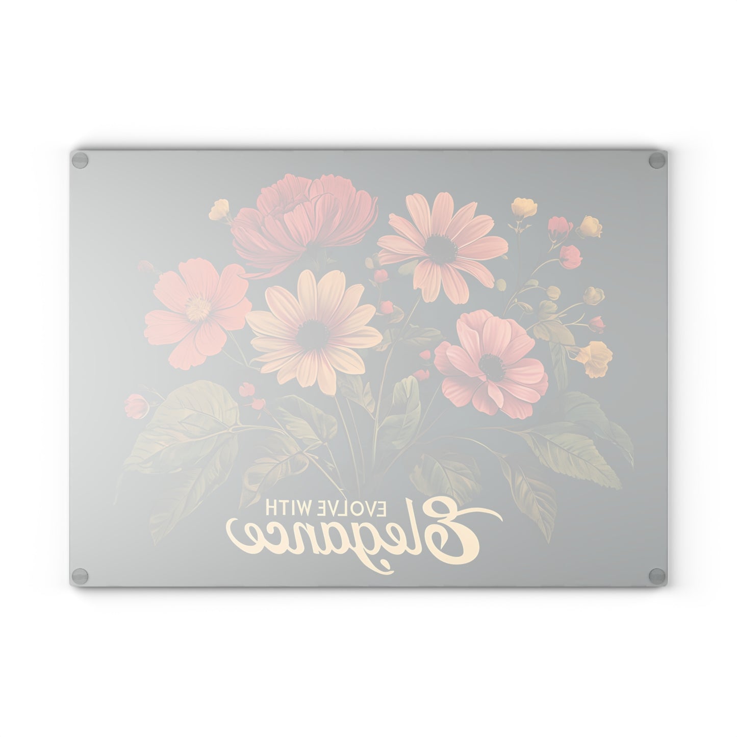 Elegant Floral Glass Cutting Board