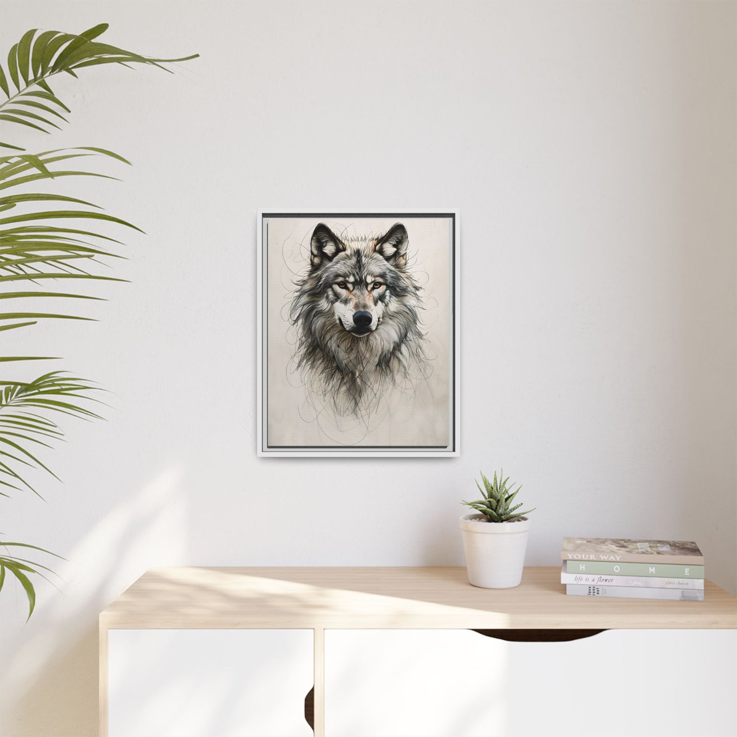 Wolf Art Print, Framed Wolf Canvas.