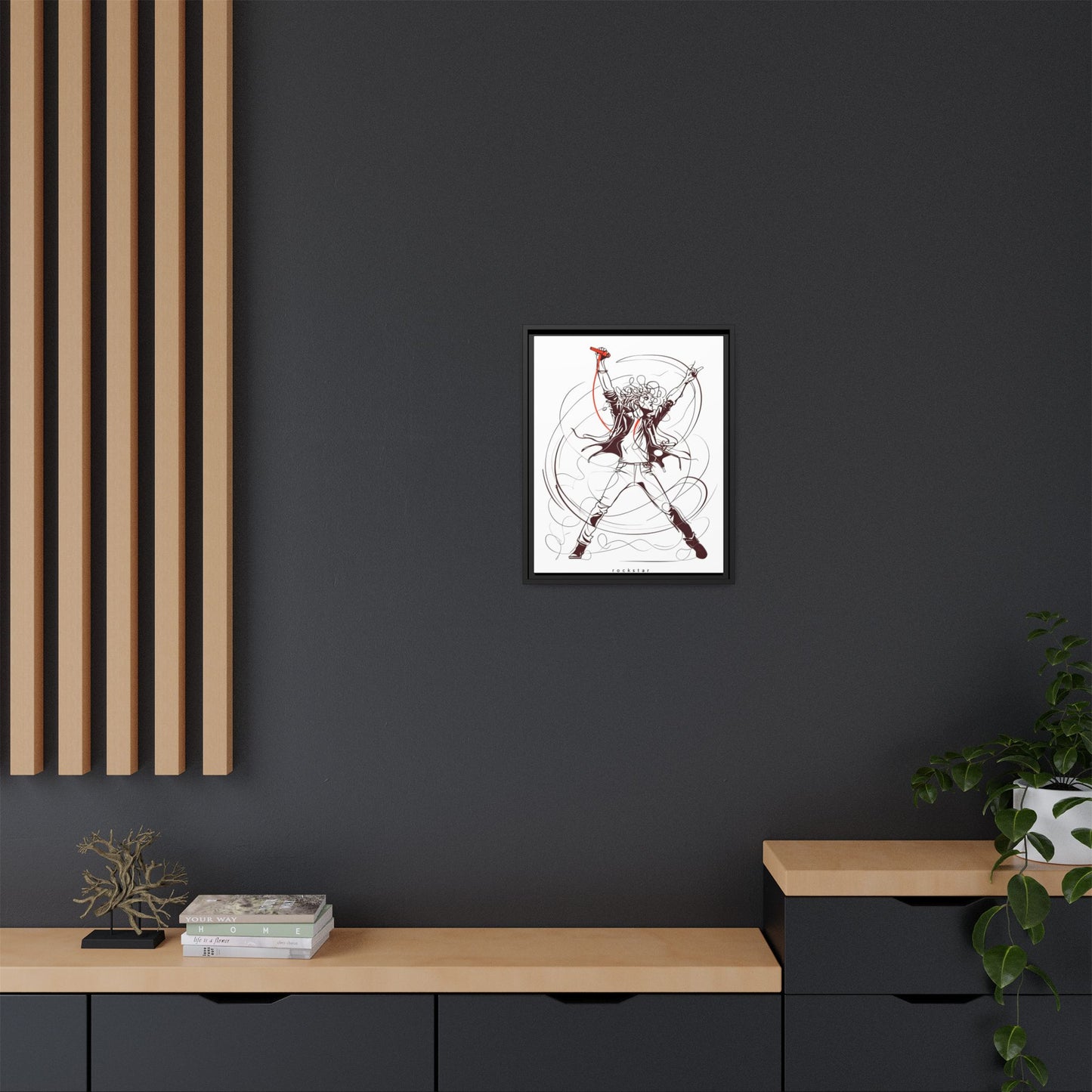 Minimalist Design a Rockstar, Matte Frame Print