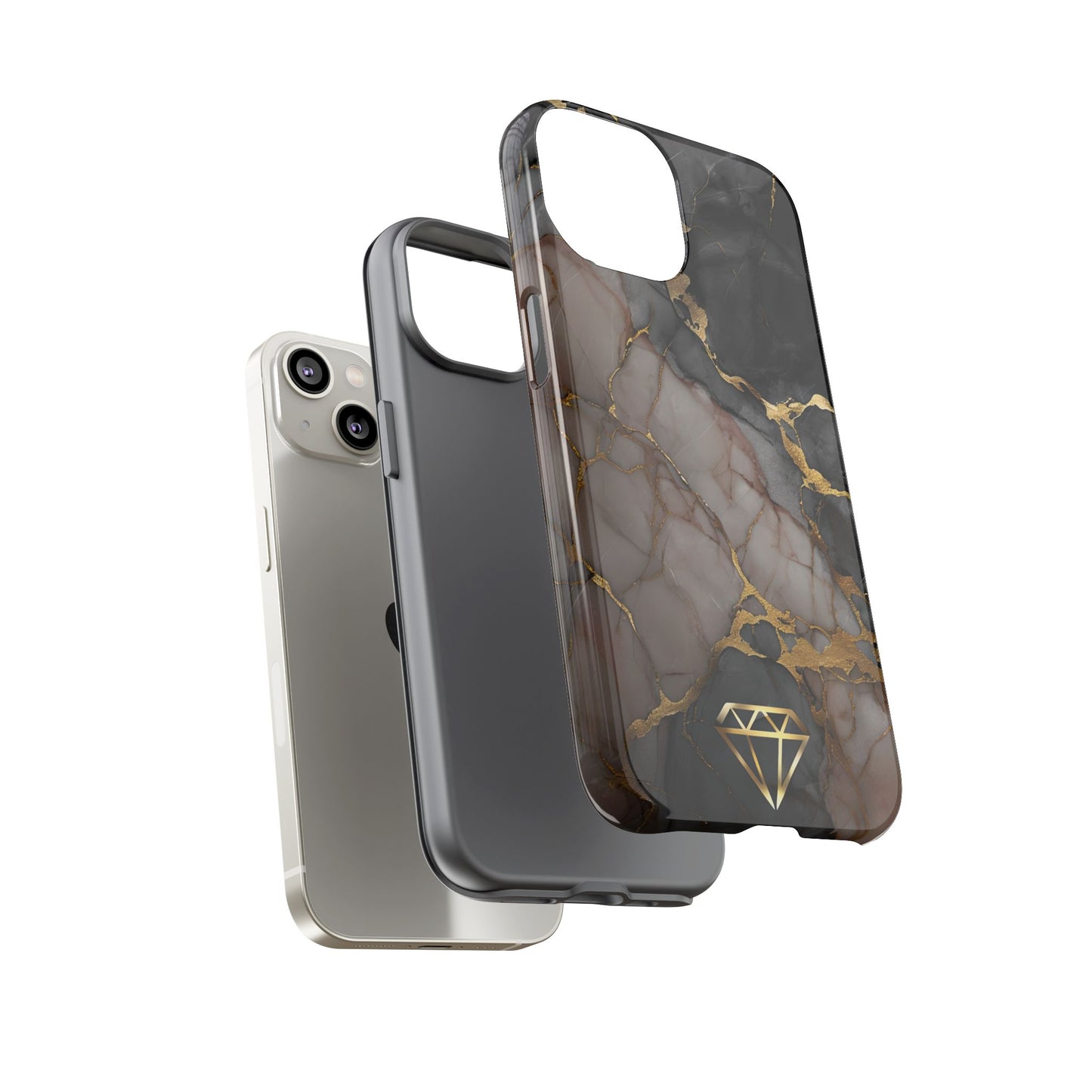 Elegant Marble Phone Case with Gold Accent