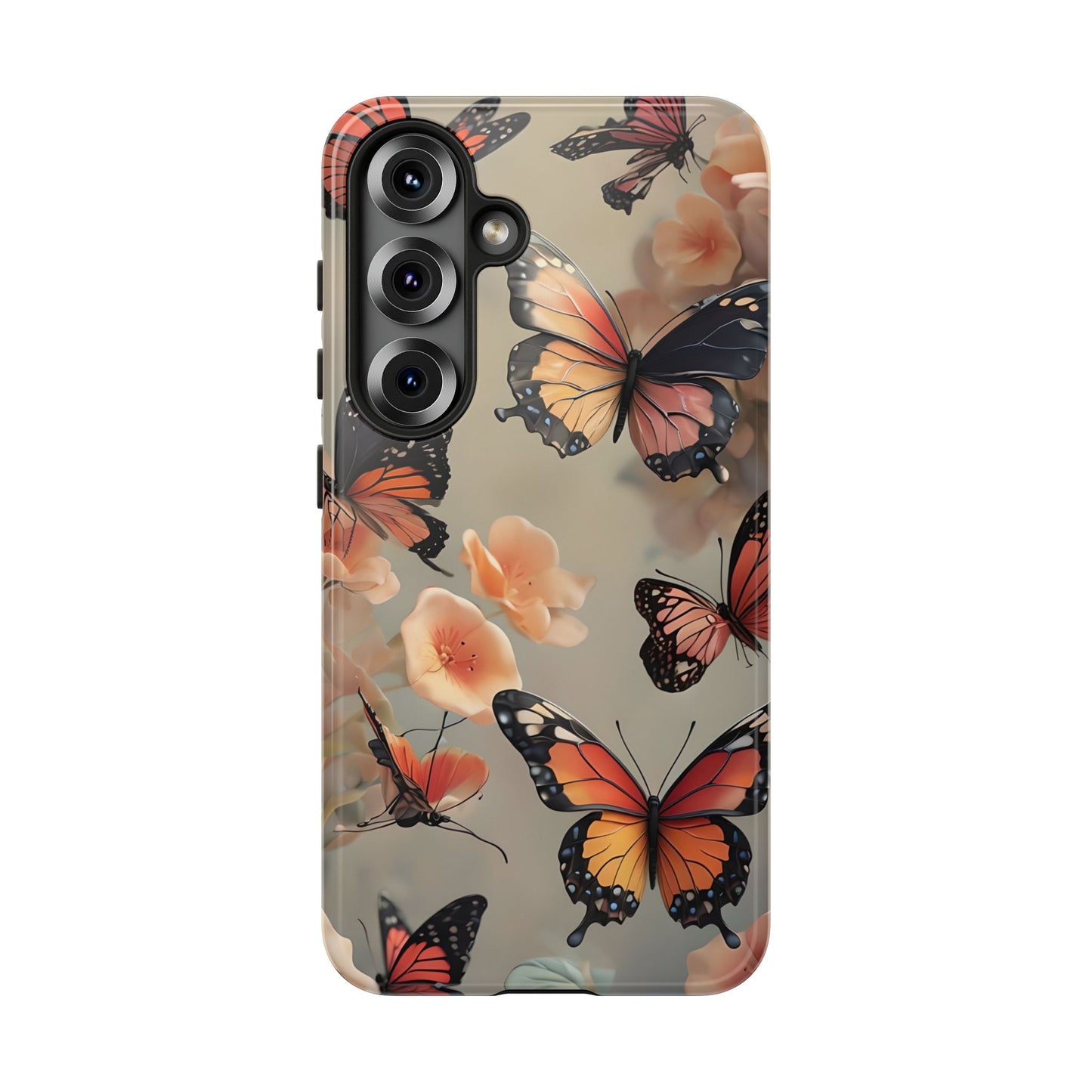 Butterfly Phone Case with Floral Design Print