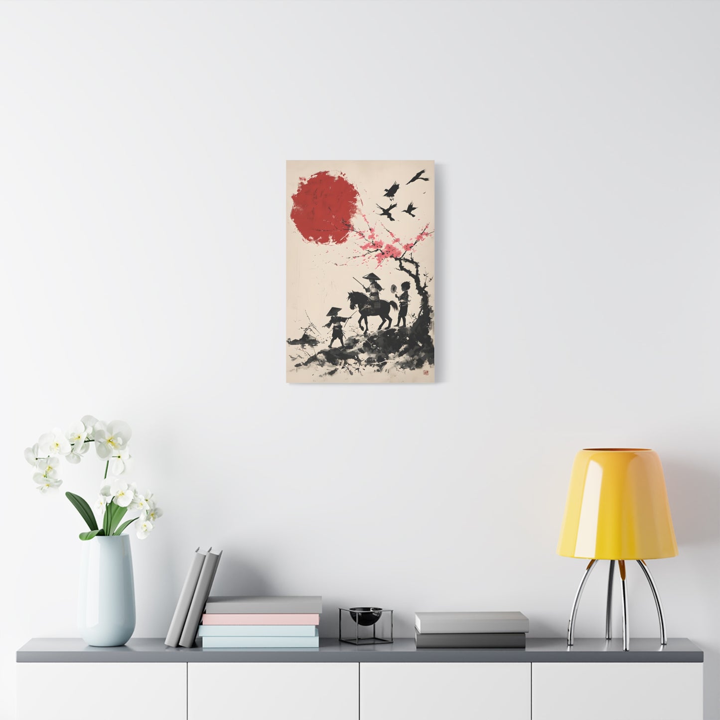 Children Playing Amid Cerry Blossom - Japanese Artwork in Canvas Print