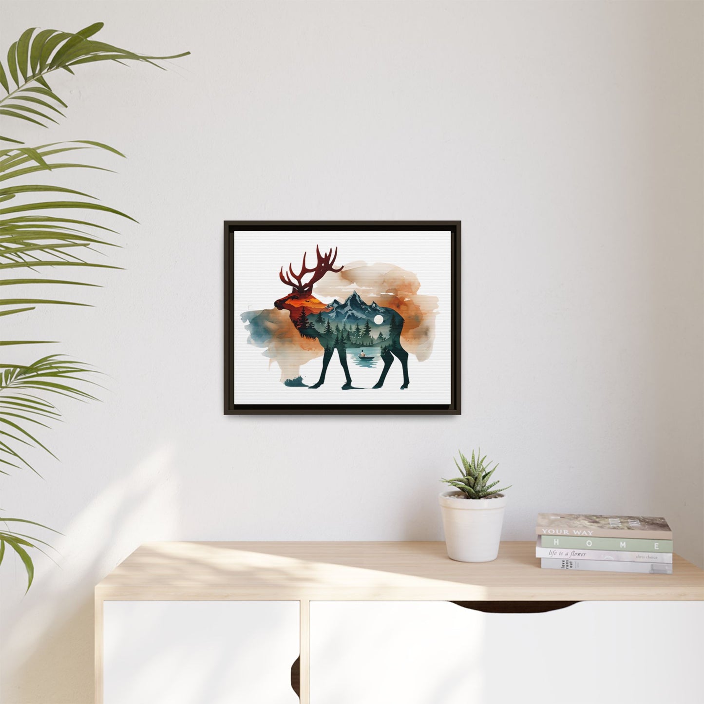 Serene Elk Profile Illustration Nature-Inspired
