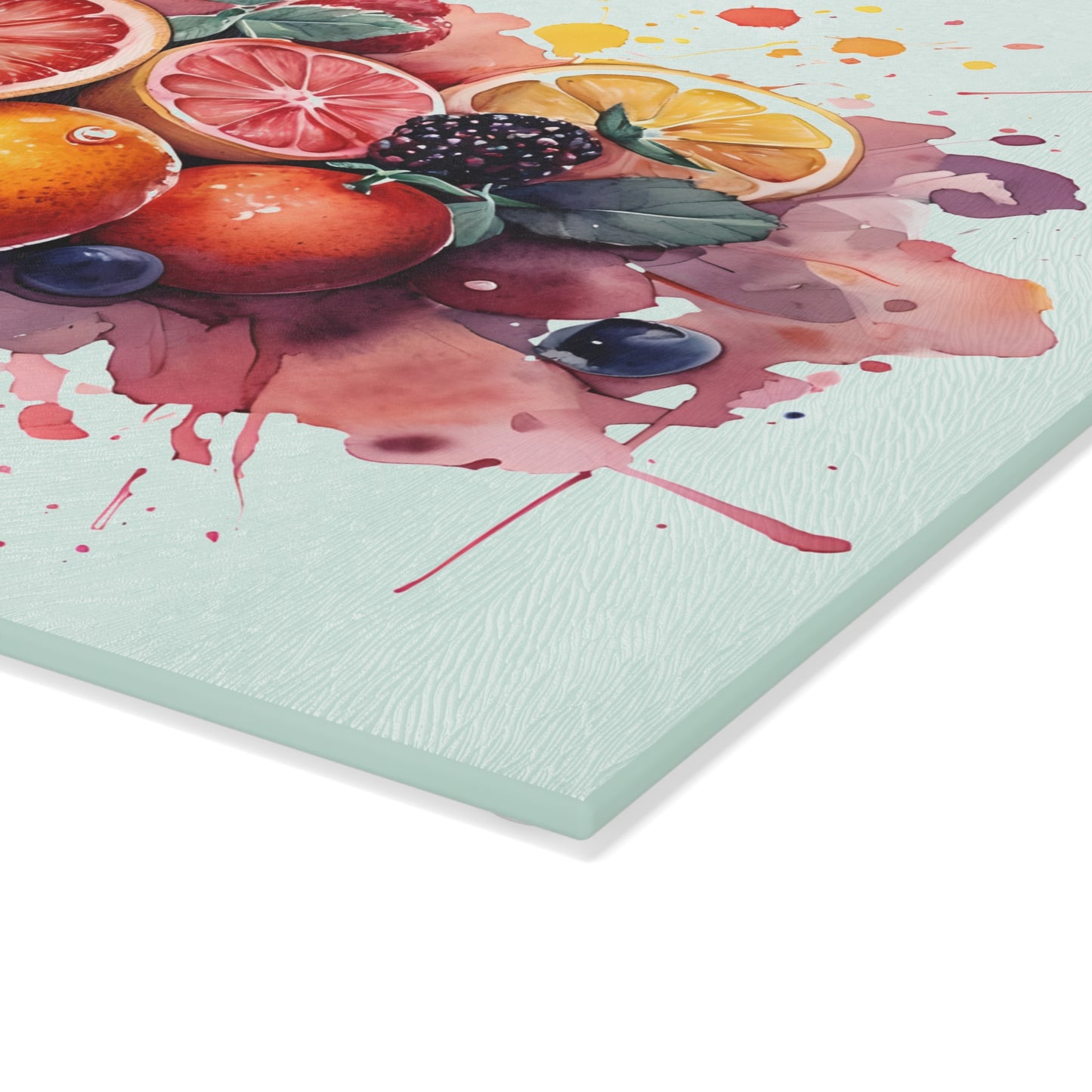 Vibrant Fruit Art Glass Cutting Board