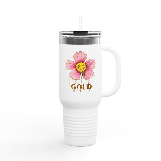 Quirky Happy Emoji  Print Travel Mug
