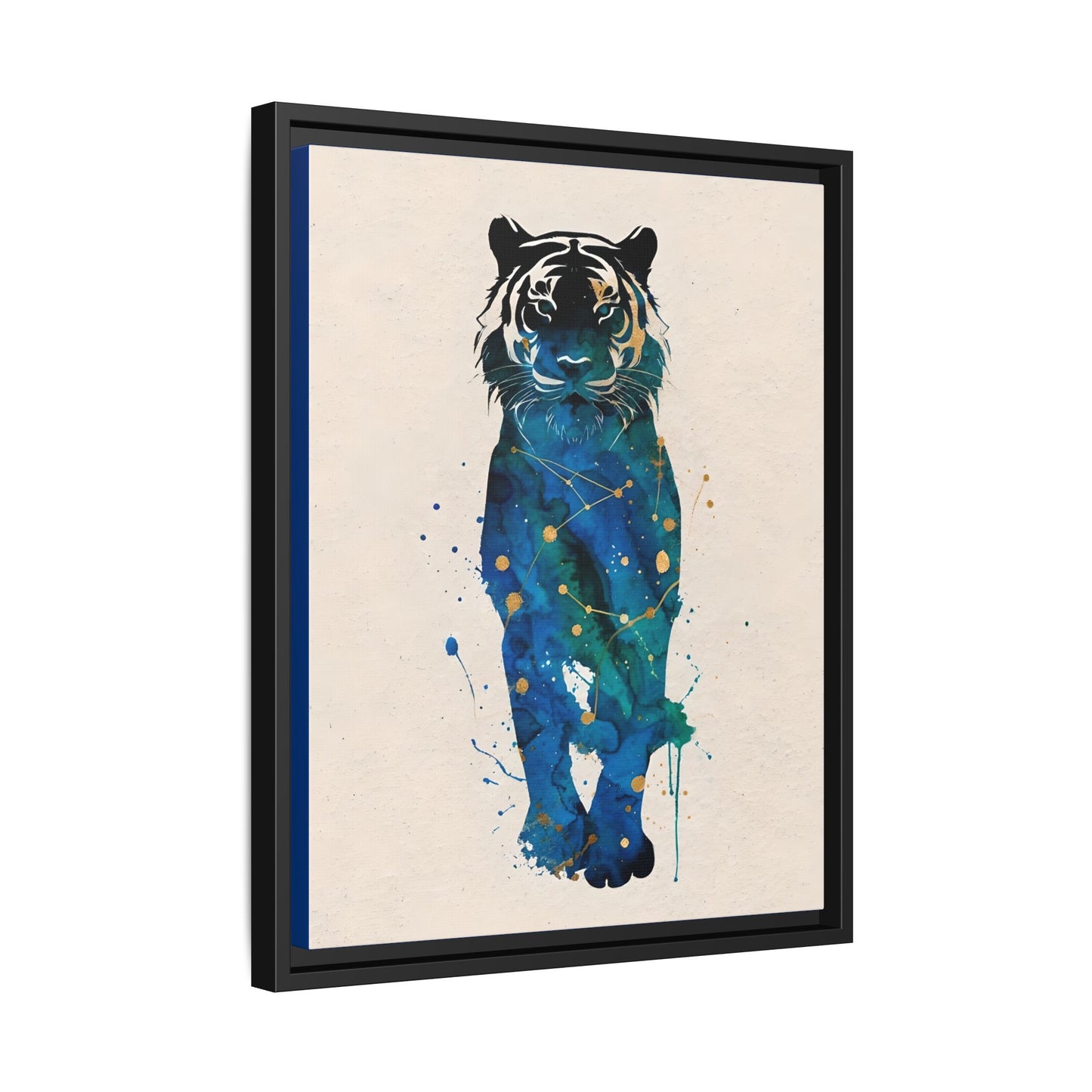 Watercolor Tiger Framed Canvas Art