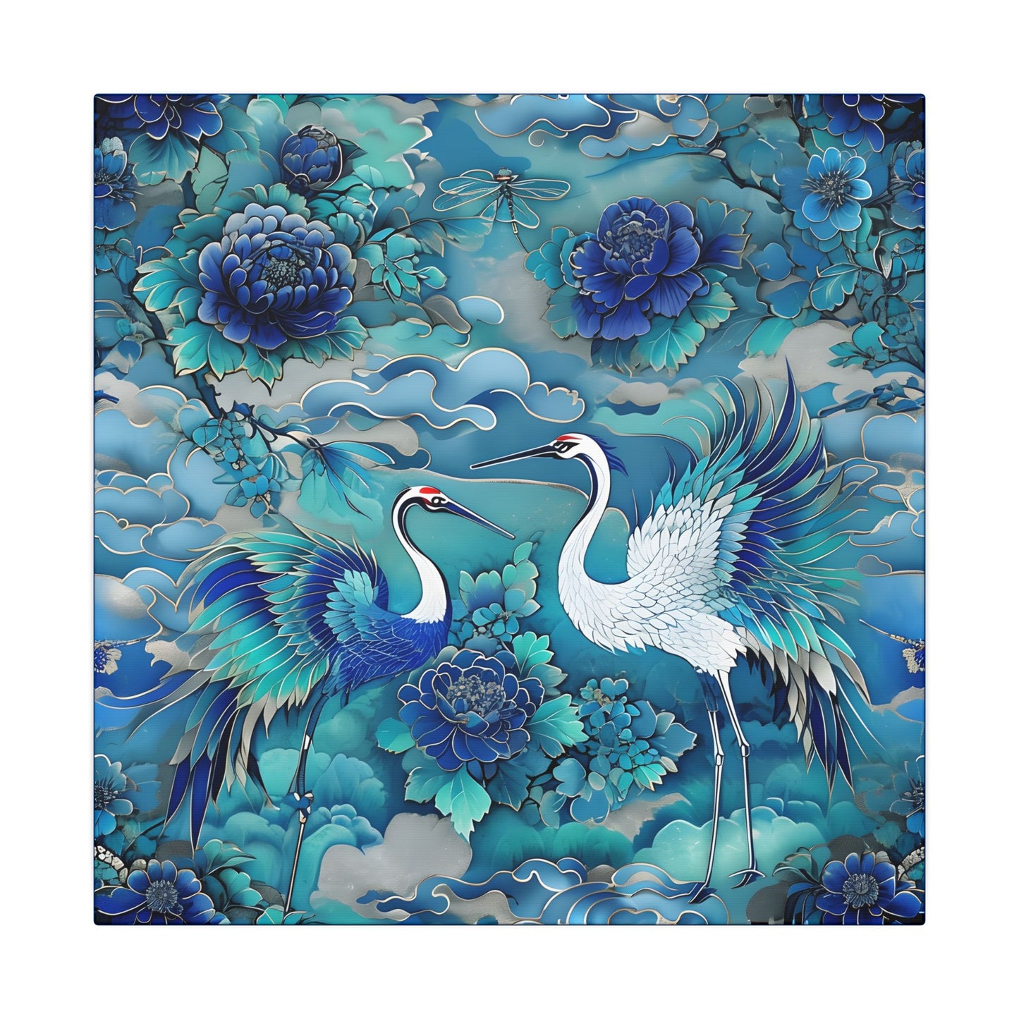Serene Crane Art Canvas Print