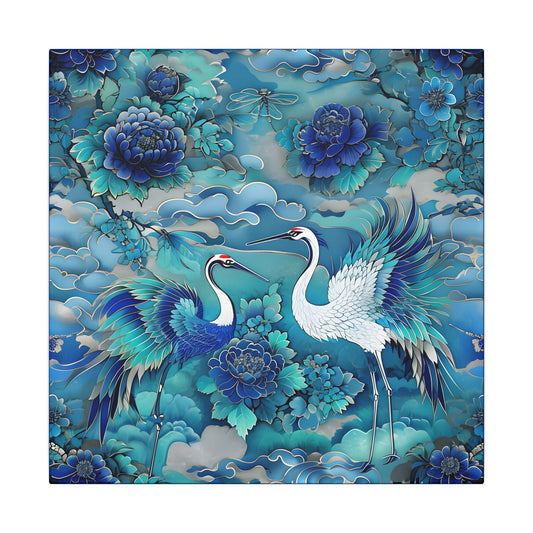 Serene Crane Art Canvas Print