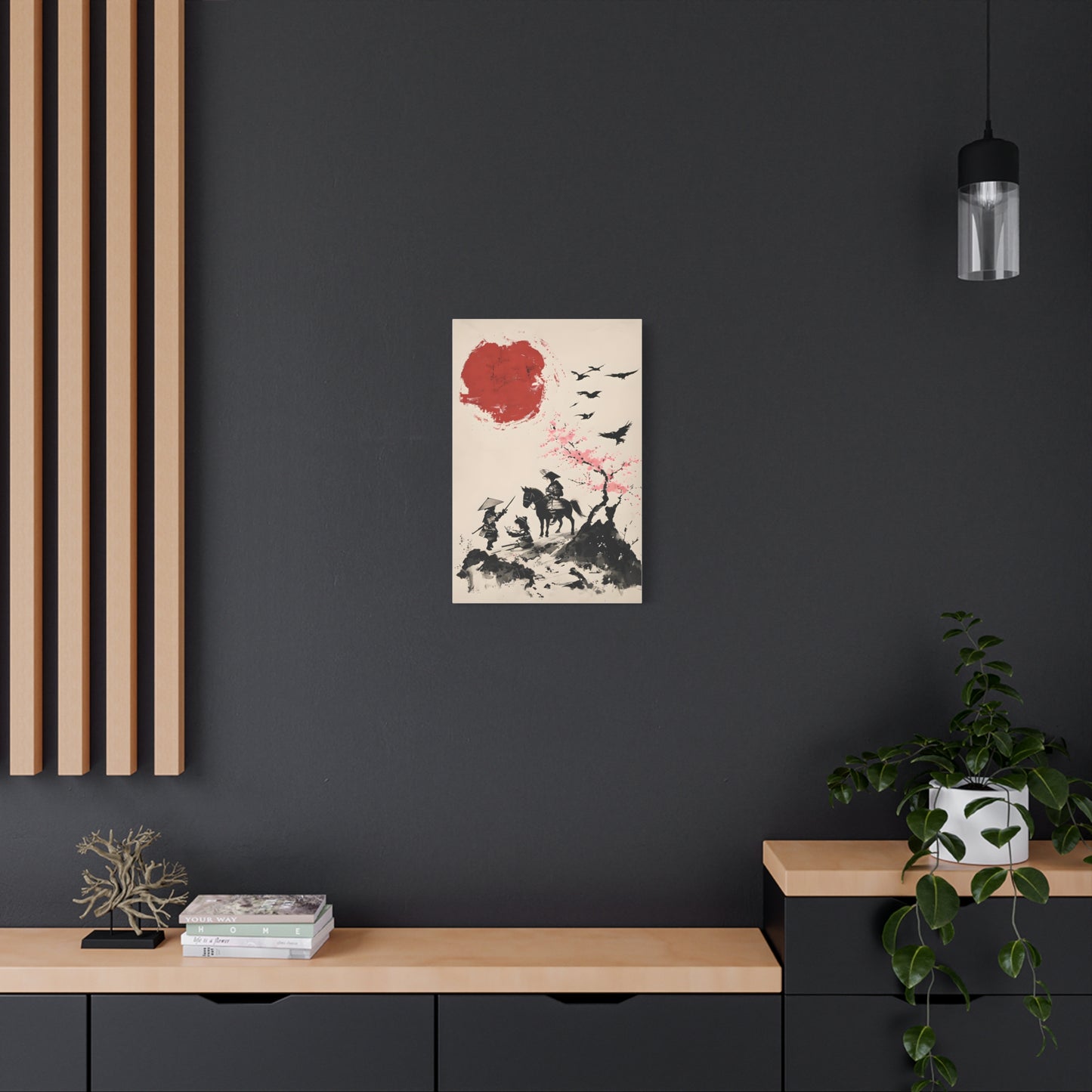 Children Playing Amid Cherry Blossom - Japanese Landscape, Stretched Artwork Print