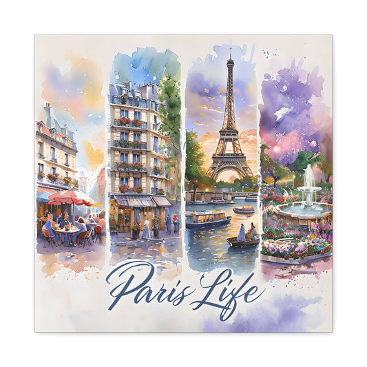 Paris Life Canvas Art - Beautiful Stretched Wall Decor for Home & Office
