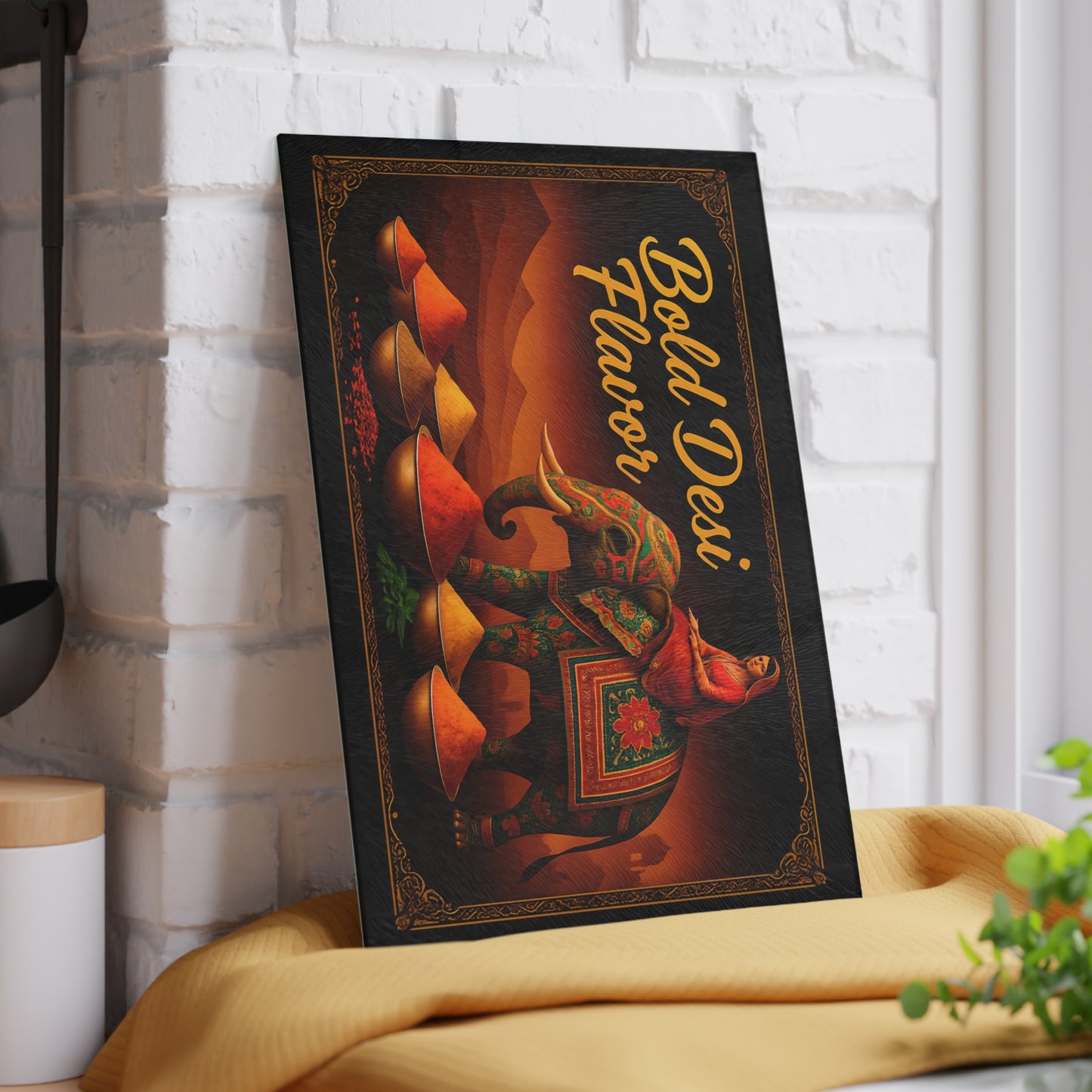 Bold Desi Flavor Glass Cutting Board