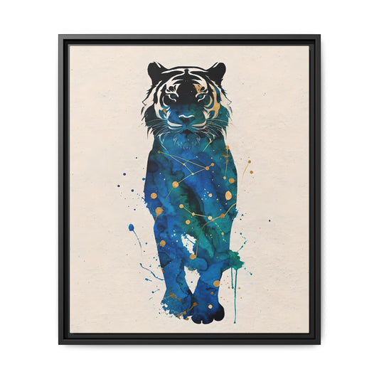 Watercolor Tiger Framed Canvas Art