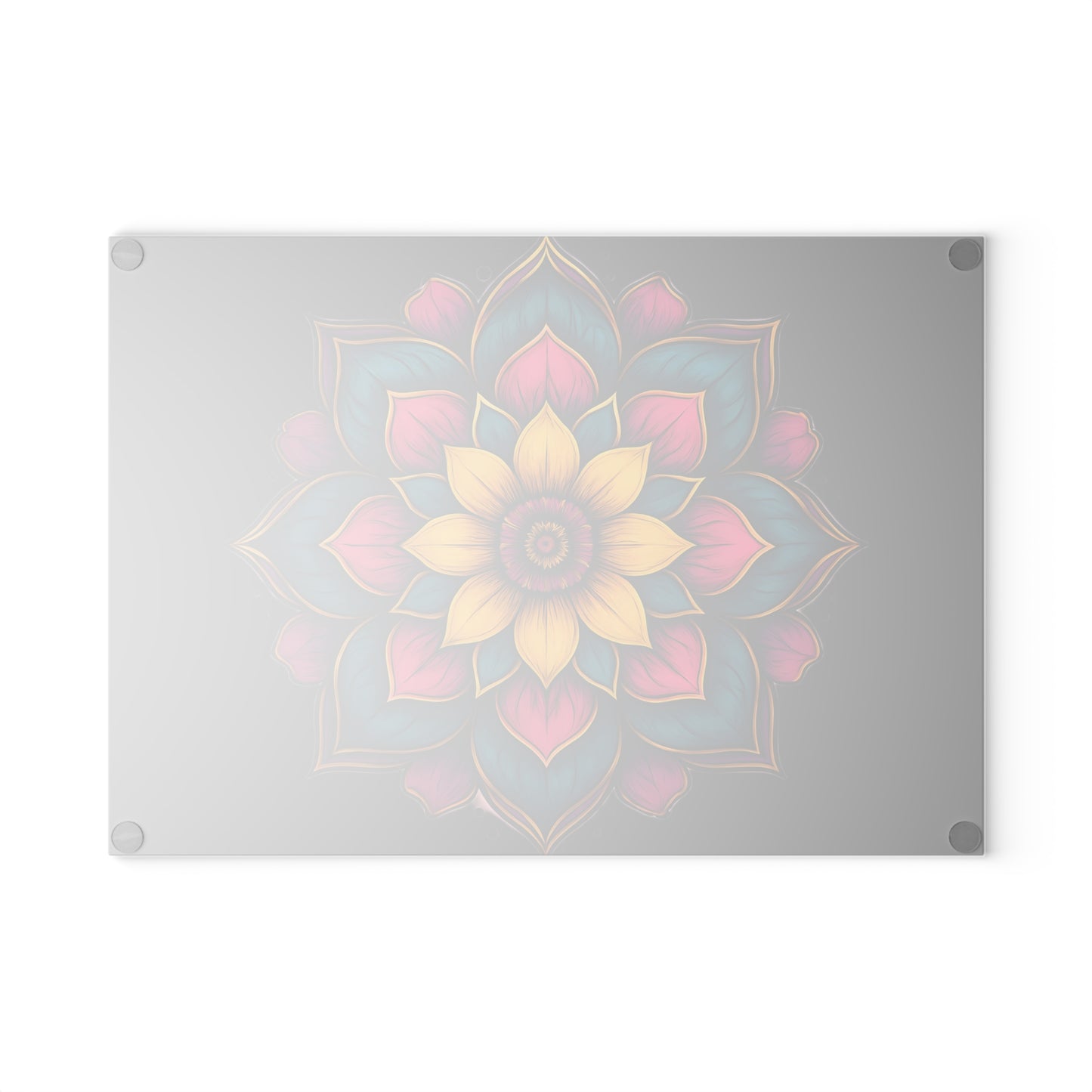 Vibrant Mandala Glass Cutting Board