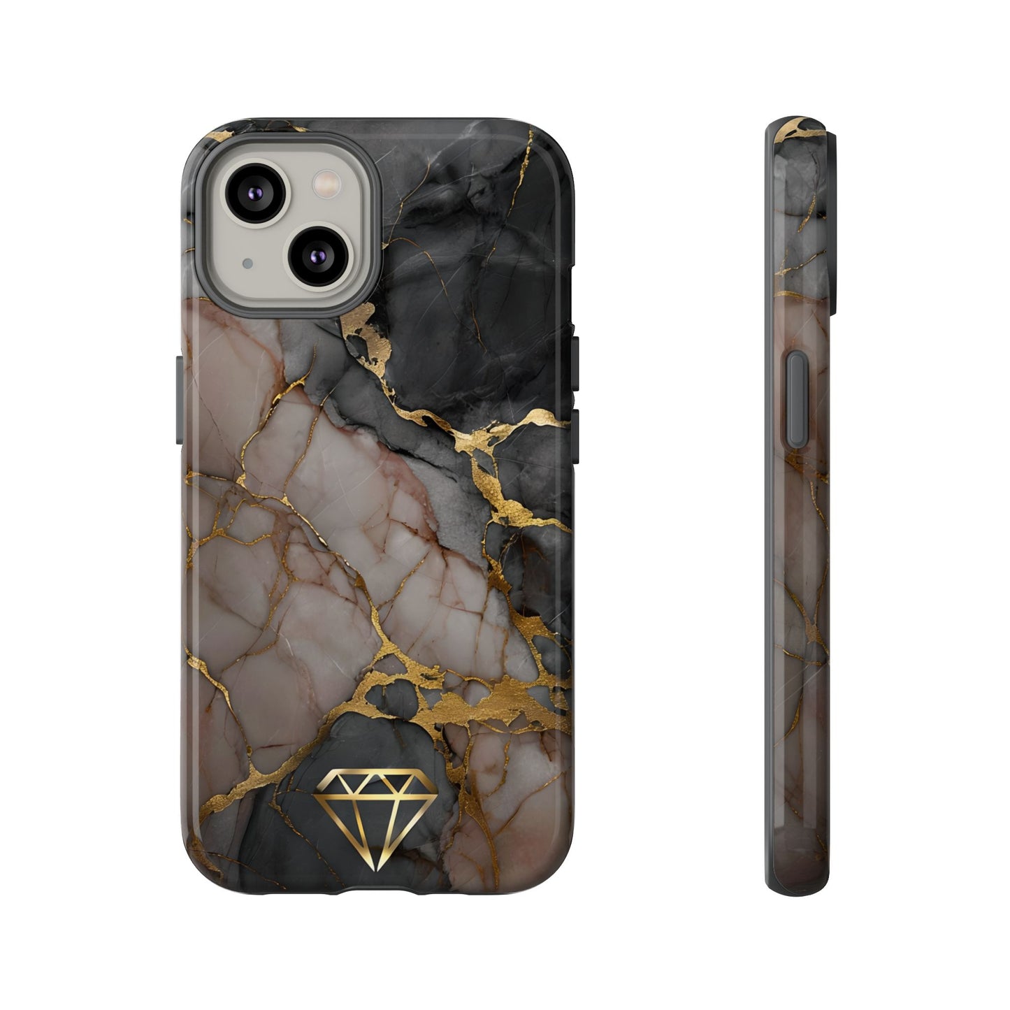 Elegant Marble Phone Case with Gold Accent
