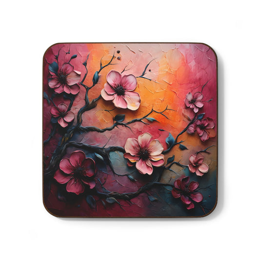 Floral Hardboard Coaster Set
