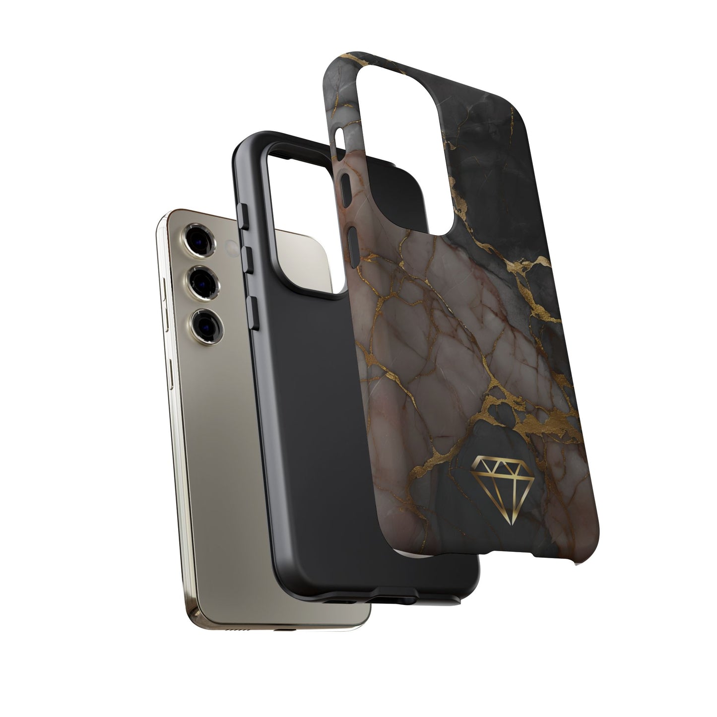 Elegant Marble Phone Case with Gold Accent