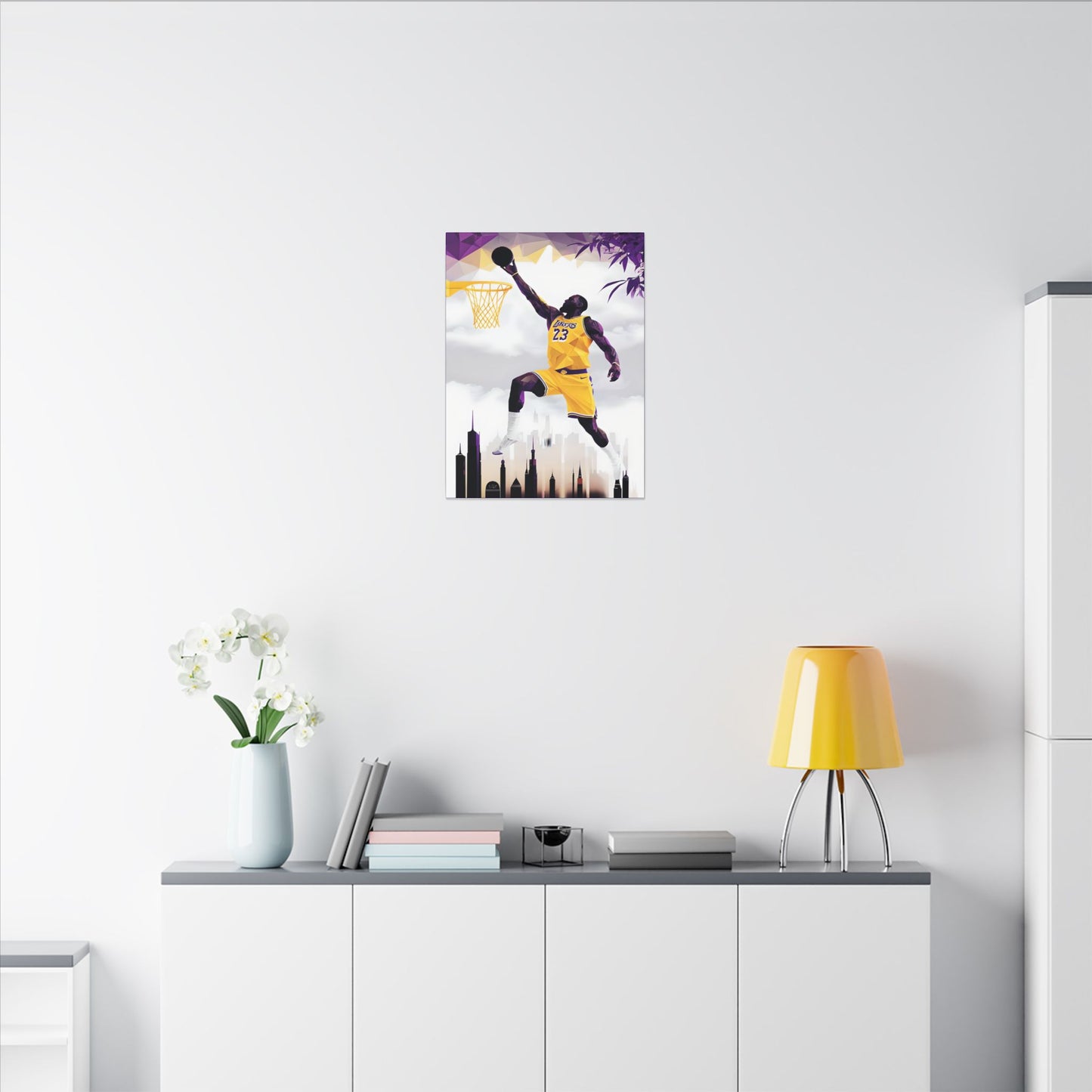Basketball Wall Art, LeBron James Dunk Canvas Print