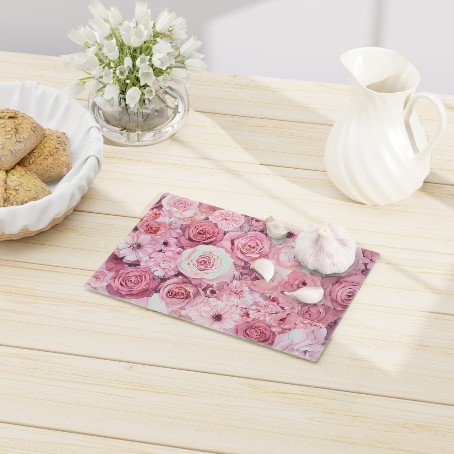 Floral Design Cutting Board - Elegantly Crafted Kitchen Essential for Home Chefs & Special Occasions