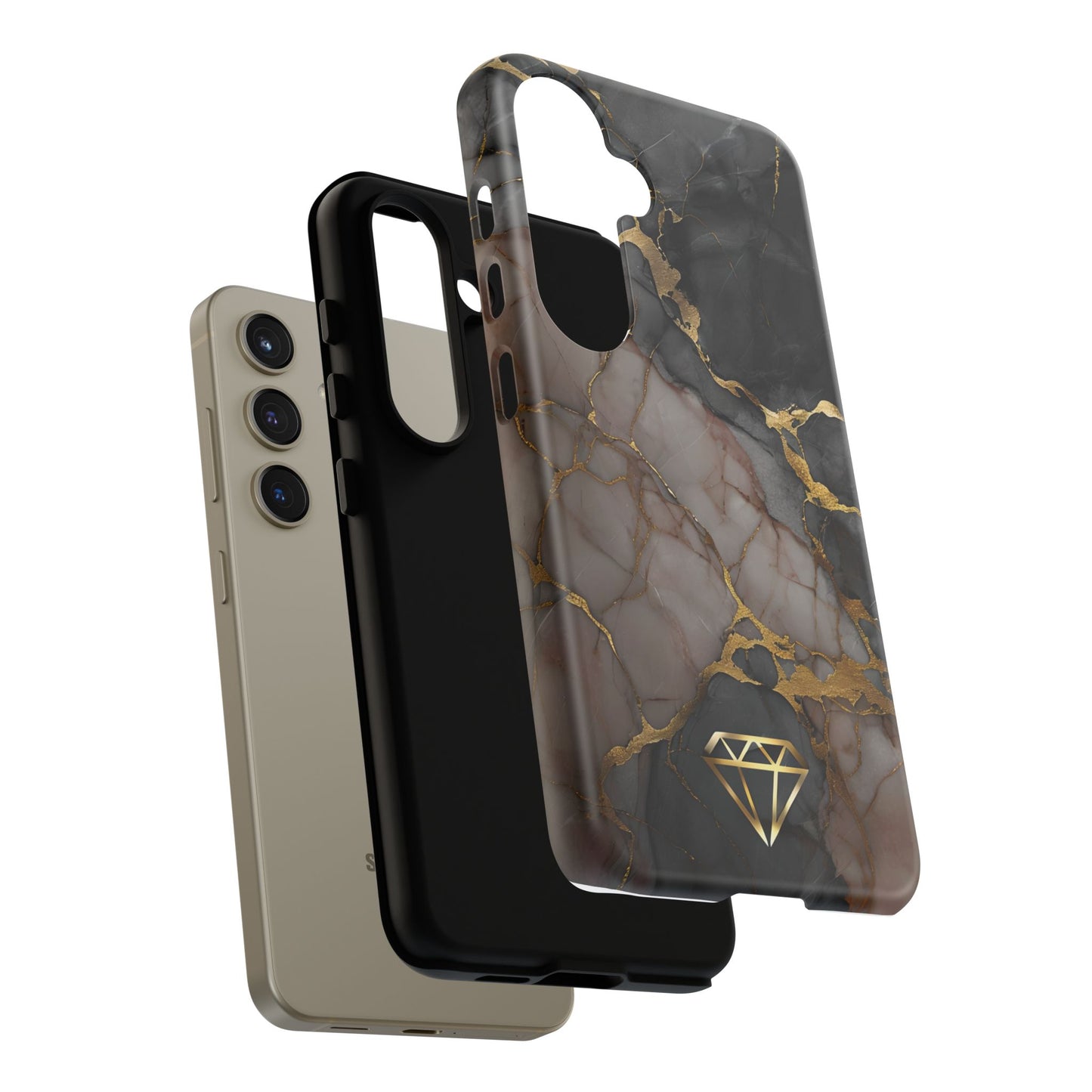 Elegant Marble Phone Case with Gold Accent