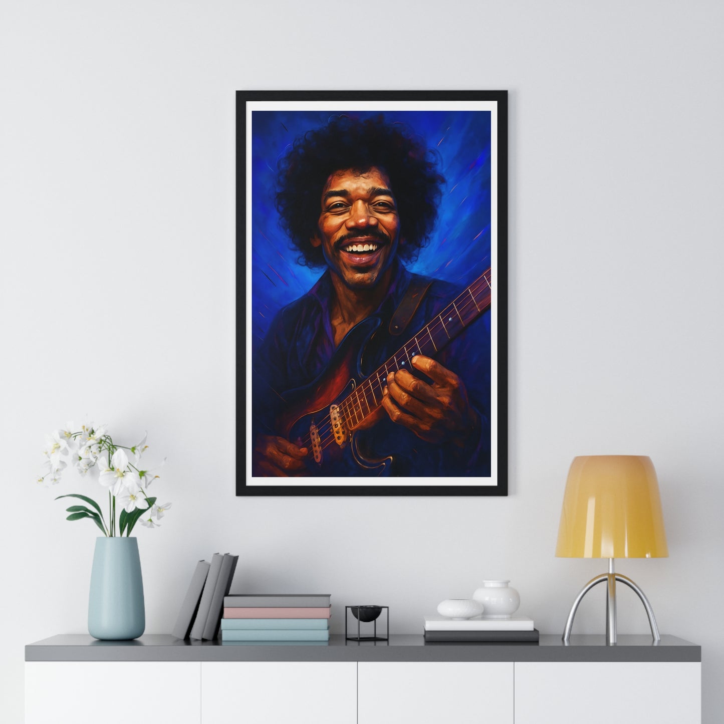Jimi Hendrix Playing the Guitar Art Print