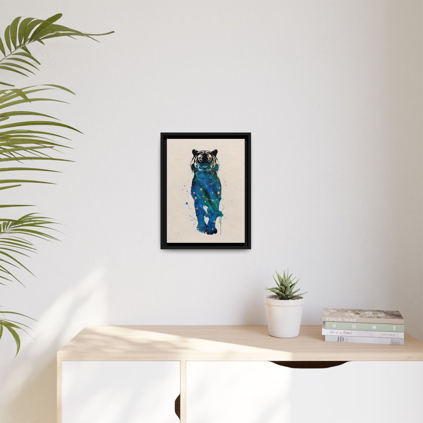 Watercolor Tiger Framed Canvas Art
