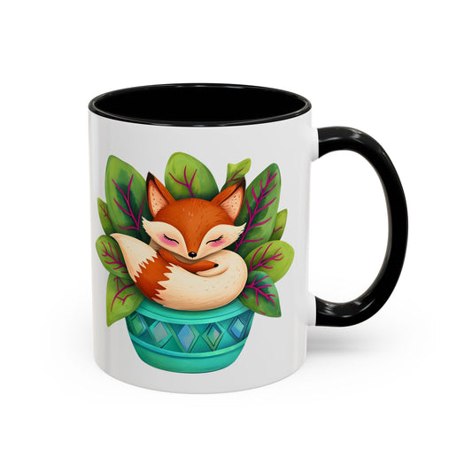 Cozy Fox Accent Coffee Mug - 11 & 15oz, Perfect for Nature Lovers