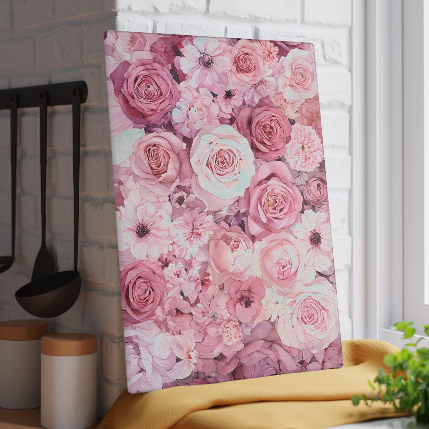 Floral Glass Cutting Board