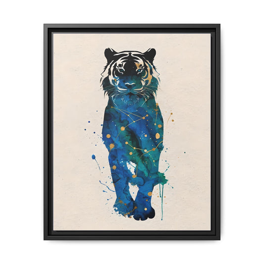 Watercolor Tiger Framed Canvas Art