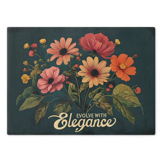 Floral Cutting Board - Evolve with Elegance Design for Home Chefs