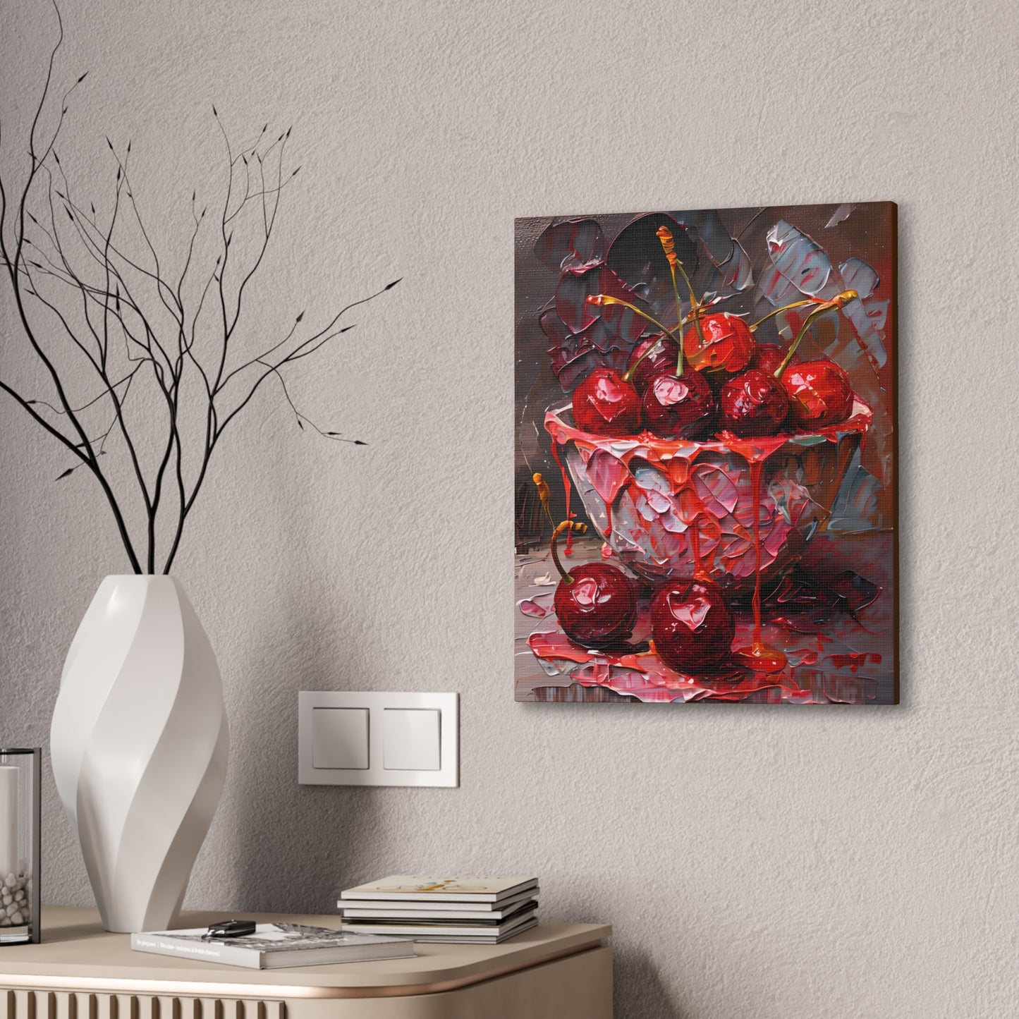 Cherry Still Life Canvas Art Print