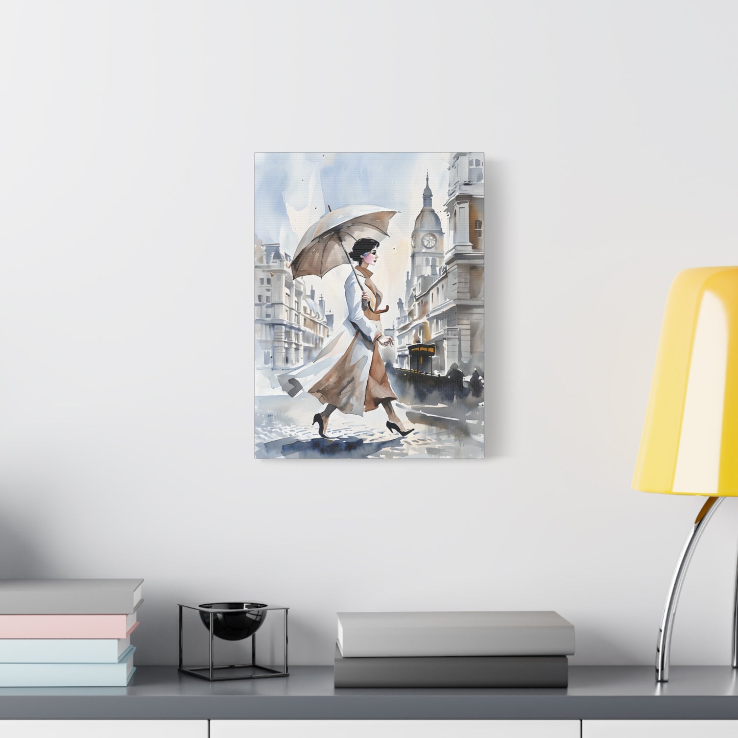 Elegant Woman Walking in London City