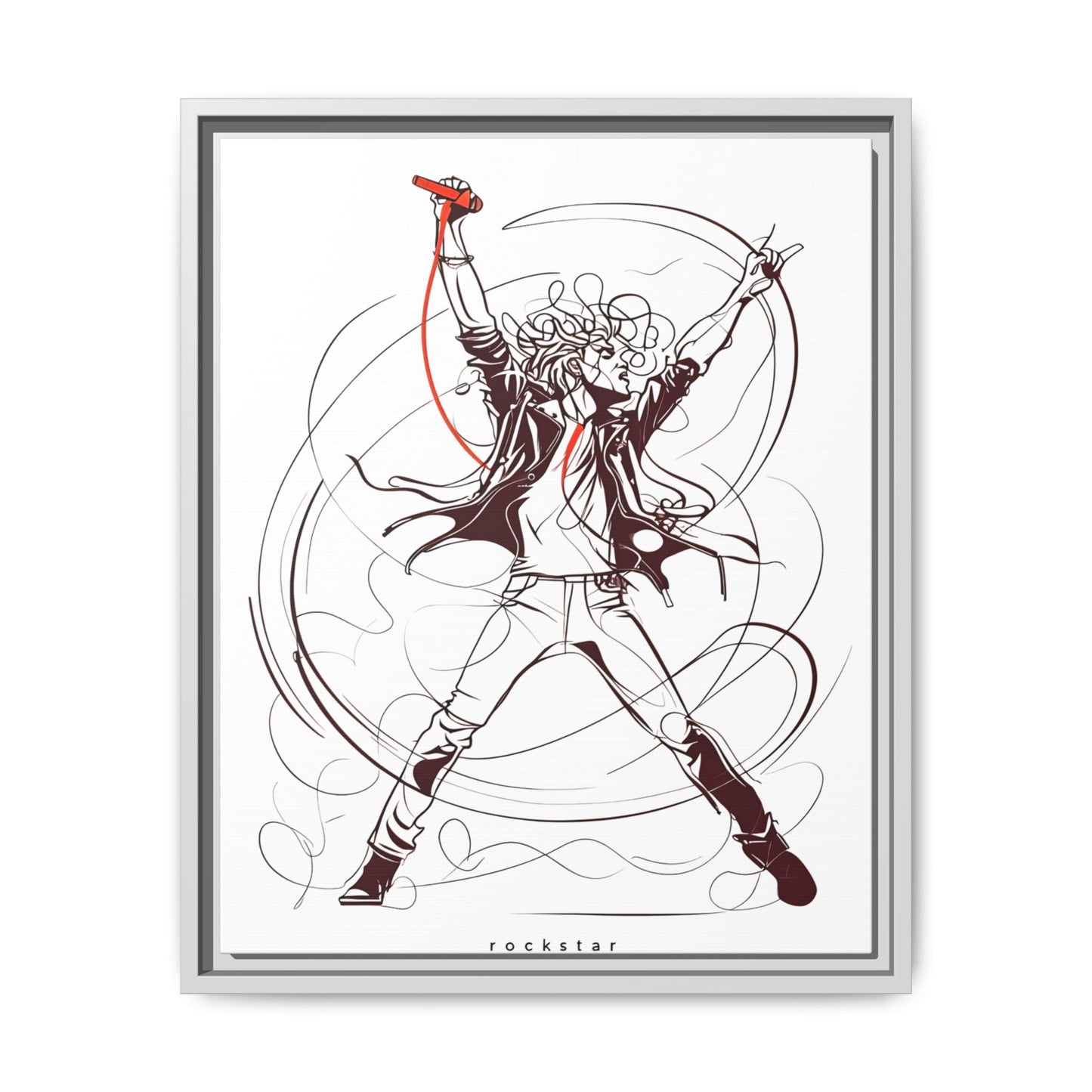 Minimalist Design a Rockstar, Matte Frame Print