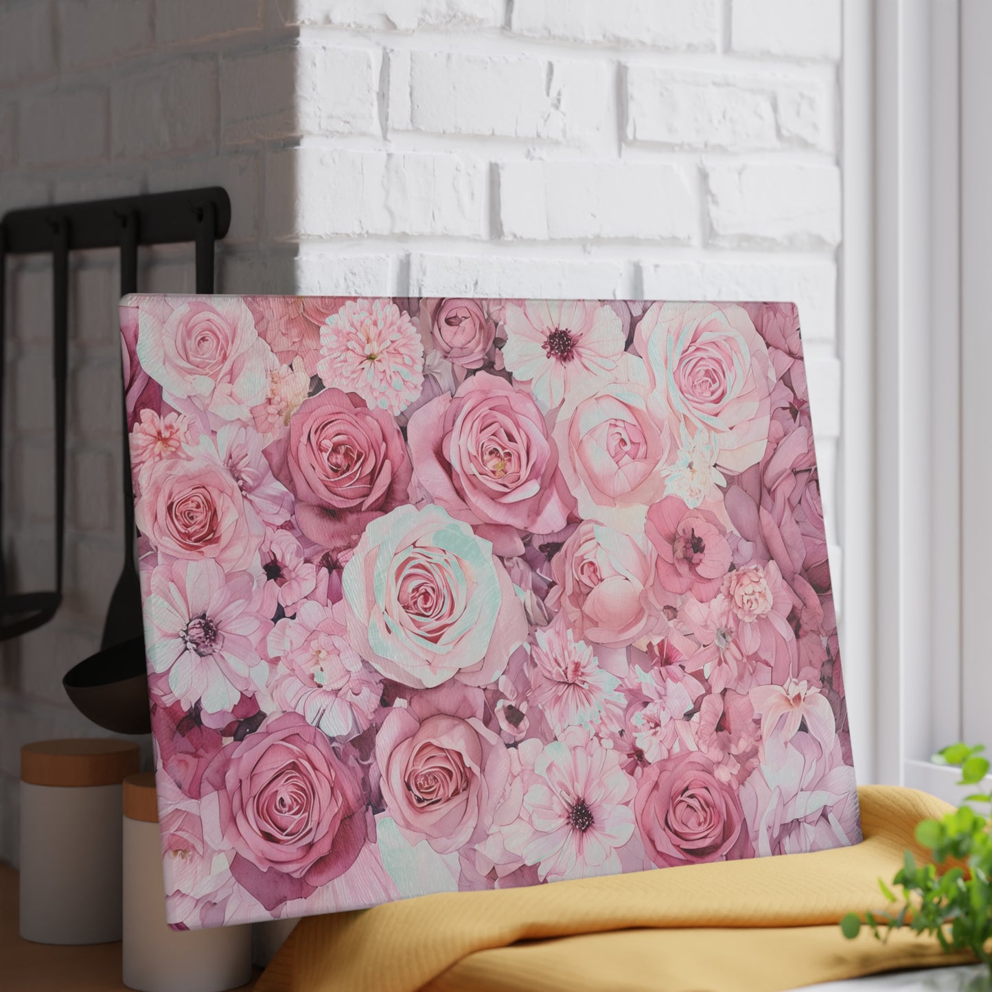Floral Glass Cutting Board