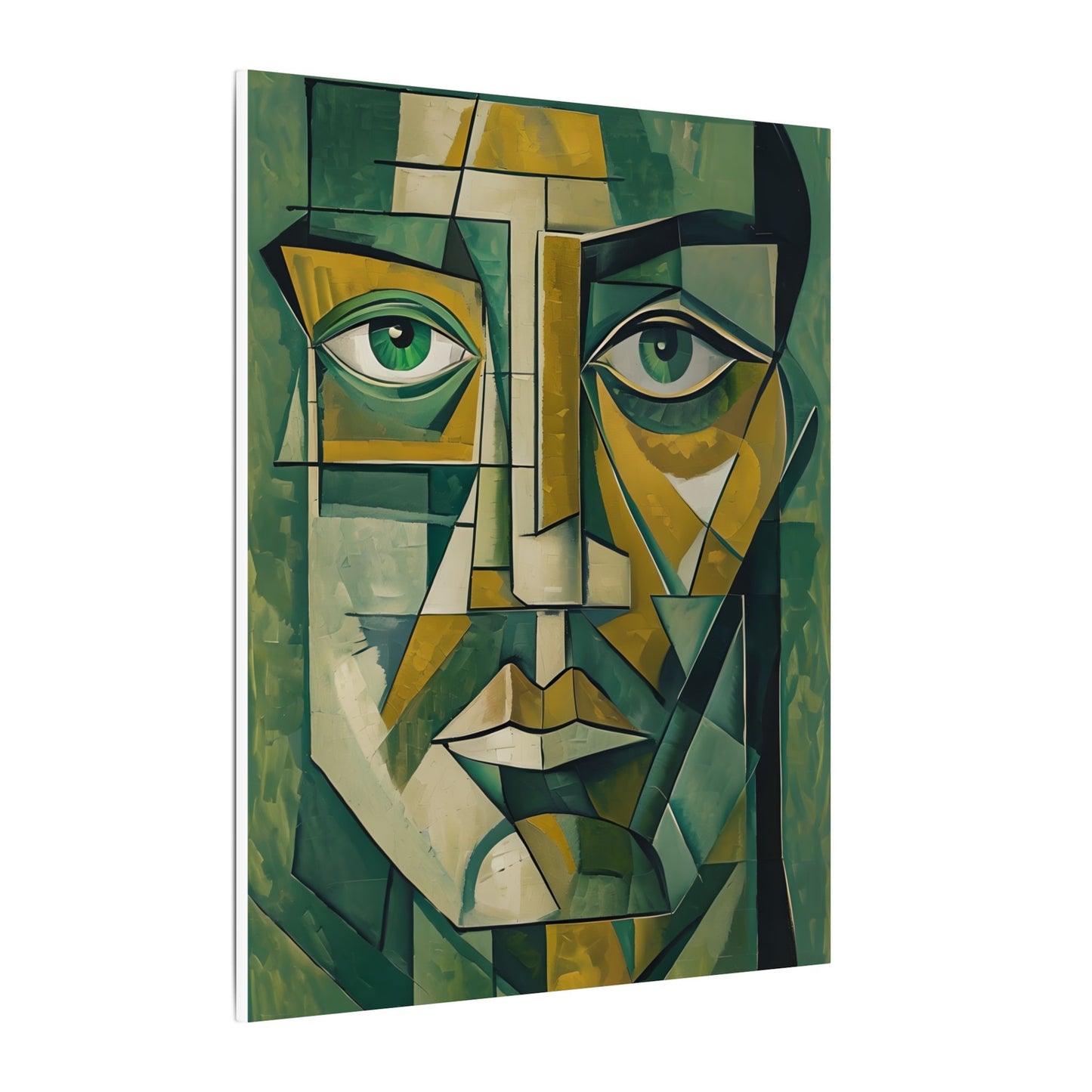 Dynamic Geometric Cubist Self Portrait Abstract Art Canvas Print