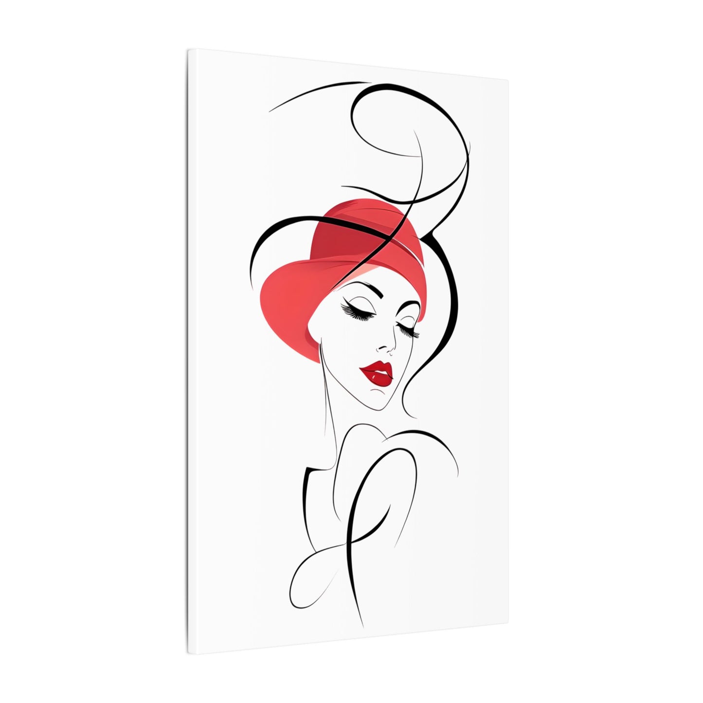 Minimalist portrait of a contemplative 1920s woman