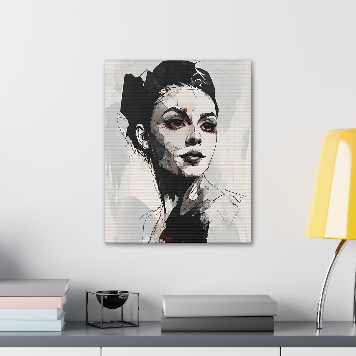 A Minimalist Artistic Black Lined Portrait of a Woman