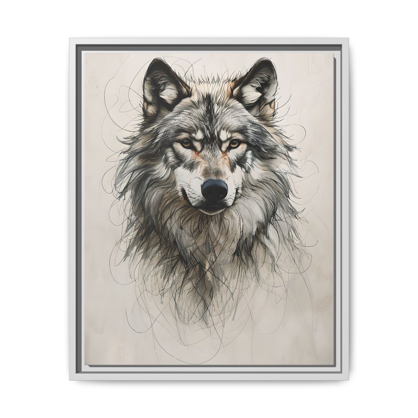 Wolf Art Print, Framed Wolf Canvas.