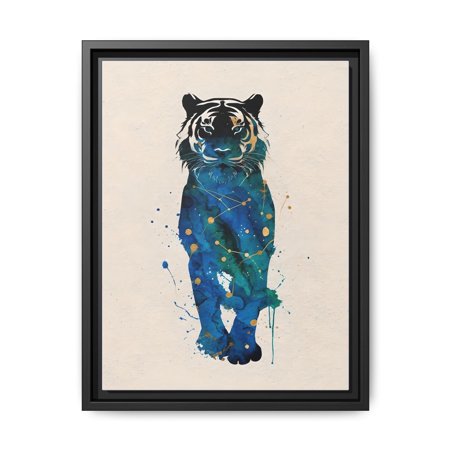 Watercolor Tiger Framed Canvas Art